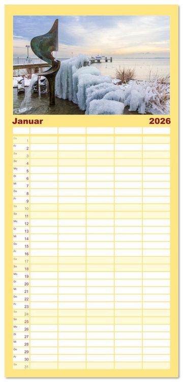 Produktbild: Familienplaner 2026 - Momente am Bodensee mit 5 Spalten (Wandkalender, 21 x 45 cm) CALVENDO