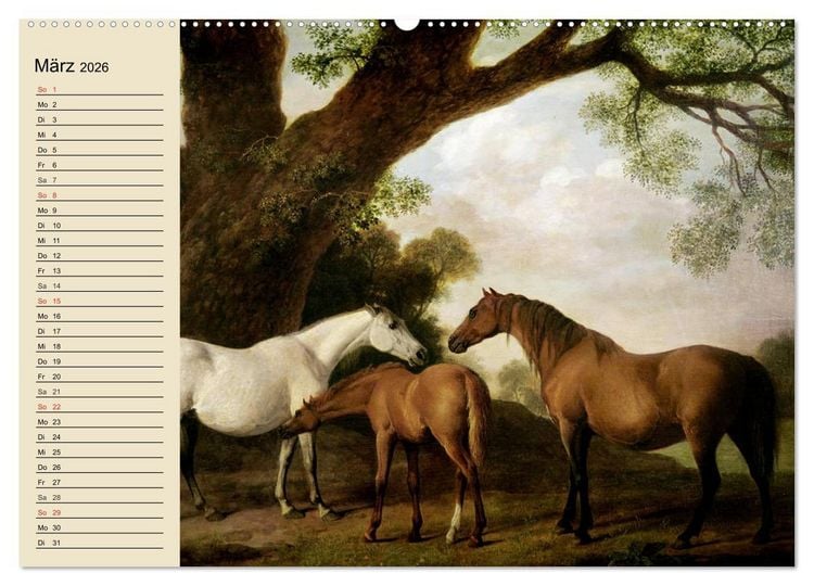 Produktbild: Pferde-&Ouml;lgem&auml;lde. Die Kunst der alten Meister (Wandkalender 2026 DIN A2 quer), CALVENDO Monatskalender