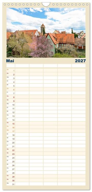 Produktbild: Familienplaner 2027 - Ein Spaziergang durch Rothenburg ob der Tauber mit 5 Spalten (Wandkalender, 21 x 45 cm) CALVENDO