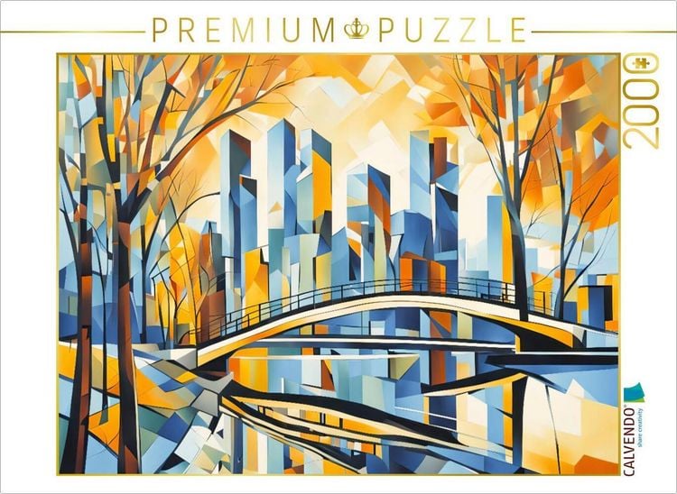 Produktbild: CALVENDO Puzzle Spiegelnde Skyline im farbenfrohen Herbst | 2000 Teile Lege-Gr&ouml;&szlig;e 90x67cm Foto-Puzzle f&uuml;r gl&uuml;ckliche Stunden