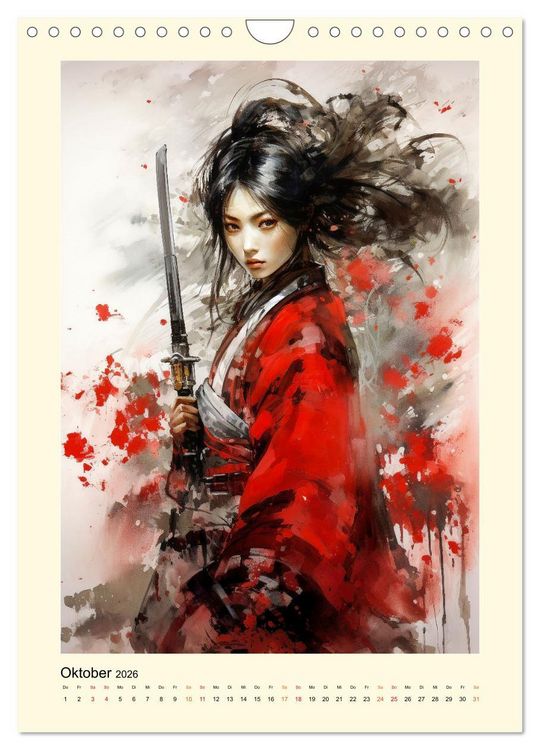 Produktbild: Samurai Amazonen (Wandkalender 2026 DIN A4 hoch), CALVENDO Monatskalender