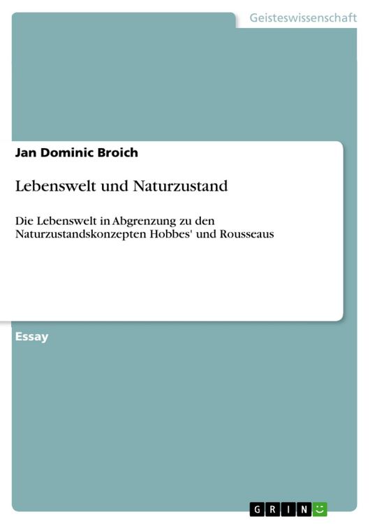 Produktbild: Lebenswelt und Naturzustand