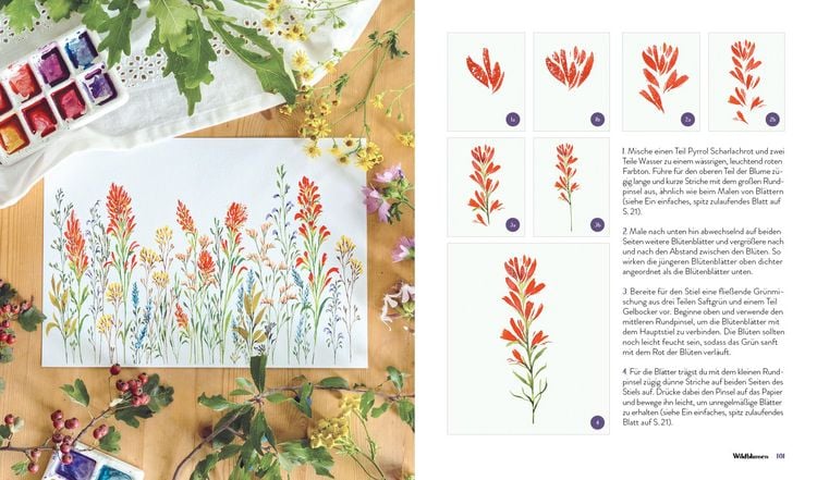 Produktbild: Wildflower Watercolor &ndash; Blumen-Aquarelle malen