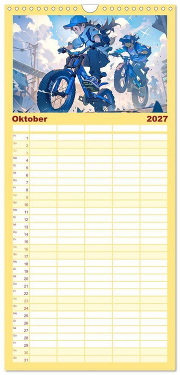 Produktbild: Familienplaner 2027 - Der Jungen-Kalender mit 5 Spalten (Wandkalender, 21 x 45 cm) CALVENDO
