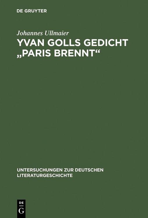 Produktbild: Yvan Golls Gedicht "Paris brennt"