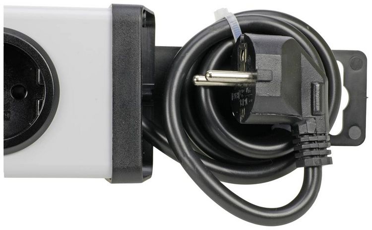 Produktbild: Ehmann 0200x00052301 Steckdosenleiste mit Schalter Silber, Schwarz Schutzkontakt 1St.