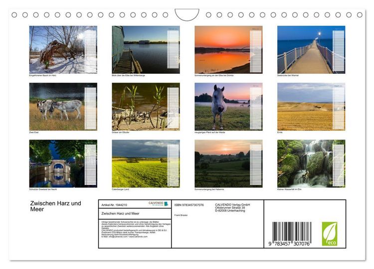 Produktbild: Zwischen Harz und Meer (Wandkalender 2026 DIN A4 quer), CALVENDO Monatskalender