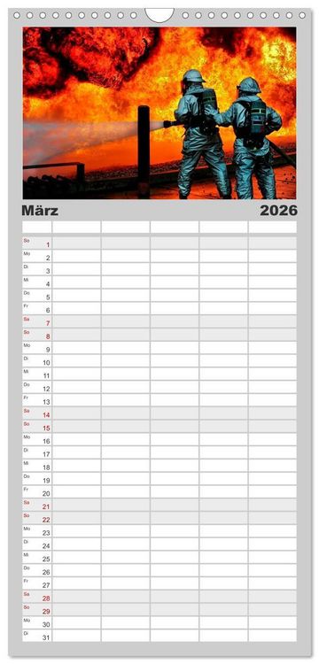 Produktbild: Familienplaner 2026 - Feuerwehr - weltweit im Einsatz mit 5 Spalten (Wandkalender, 21 x 45 cm) CALVENDO
