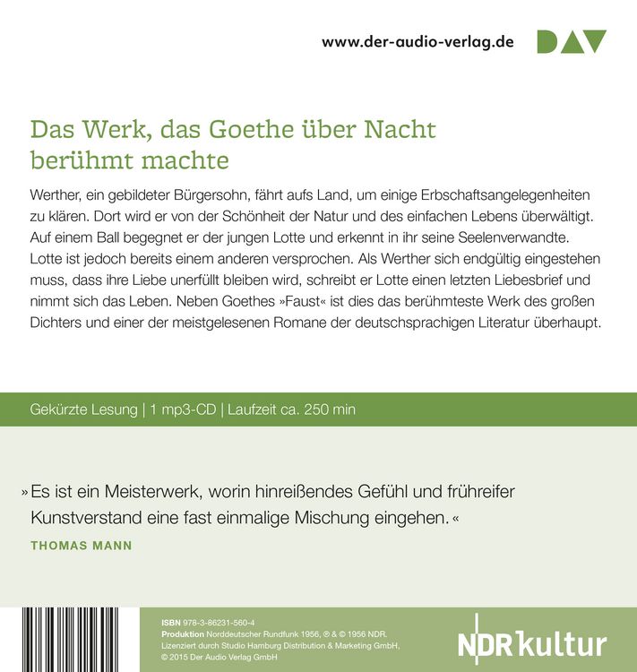 Produktbild: Die Leiden des jungen Werther