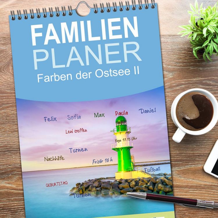 Produktbild: Familienplaner 2026 - Farben der Ostsee II mit 5 Spalten (Wandkalender, 21 x 45 cm) CALVENDO