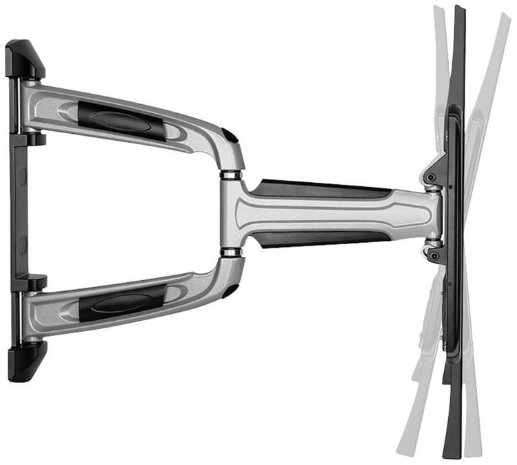 Produktbild: Neomounts LED-W700SILVER TV-Wandhalterung 81,3 cm (32") - 152,4 cm (60") Neigbar, Schwenkbar, Ausziehbar Zusammenklappbar