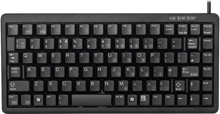 Produktbild: CHERRY Slim-Line USB/PS2 USB Tastatur Deutsch, QWERTZ Schwarz