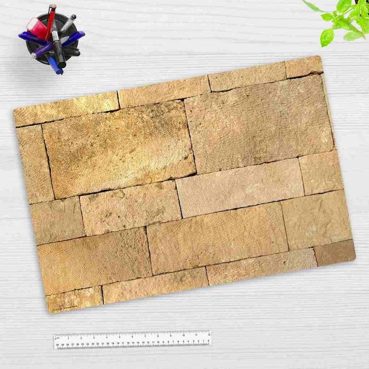 Produktbild: Cover-your-desk Schreibtischunterlage f&uuml;r Kinder und Erwachsene Mauerwerk Sandstein , aus hochwertigem Vinyl, 60 x 40 cm