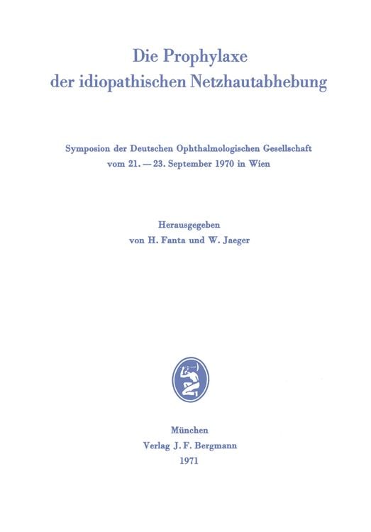 Produktbild: Die Prophylaxe der idiopathischen Netzhautabhebung