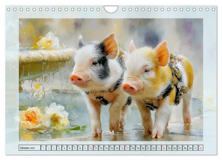 Produktbild: Mini-Schweinchen. Herzensbrecher im Garten (Wandkalender 2027 DIN A4 quer), CALVENDO Monatskalender