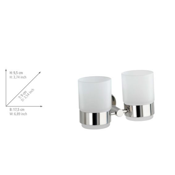 Produktbild: Zahnputzbecherhalter Duo Mod. Bosio Edelstahl gl&auml;nzend, rostfrei
