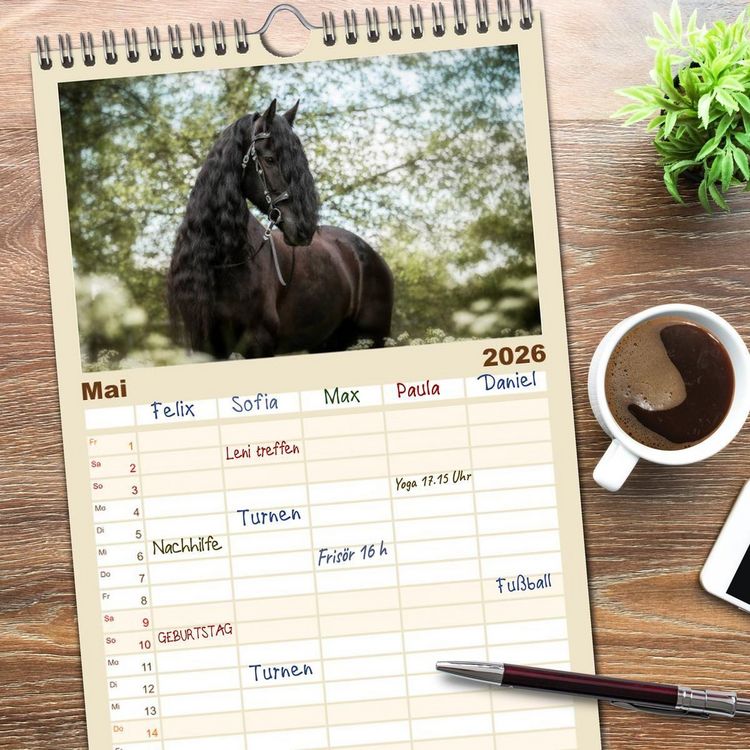 Produktbild: Familienplaner 2026 - Spiegel deiner Seele mit 5 Spalten (Wandkalender, 21 x 45 cm) CALVENDO