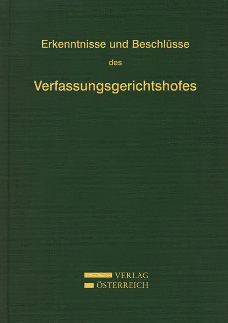 Produktbild: Erkenntnisse und Beschl&uuml;sse des Verfassungsgerichtshofes