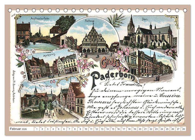 Produktbild: Gru&szlig; aus Paderborn (Tischkalender 2026 DIN A5 quer), CALVENDO Monatskalender