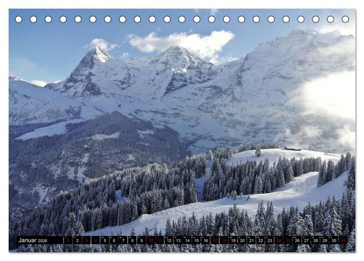Produktbild: Eiger, M&ouml;nch und Jungfrau 2026 (Tischkalender 2026 DIN A5 quer), CALVENDO Monatskalender