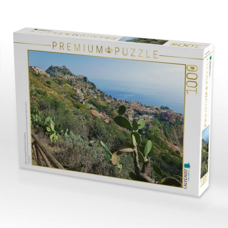 Produktbild: CALVENDO Puzzle Blick vom Bergdorf Castelmola auf Taormina | 1000 Teile Lege-Gr&ouml;&szlig;e 64x48cm Foto-Puzzle f&uuml;r gl&uuml;ckliche Stunden