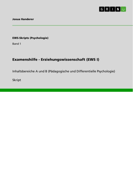 Produktbild: Examenshilfe - Erziehungswissenschaft (EWS I)
