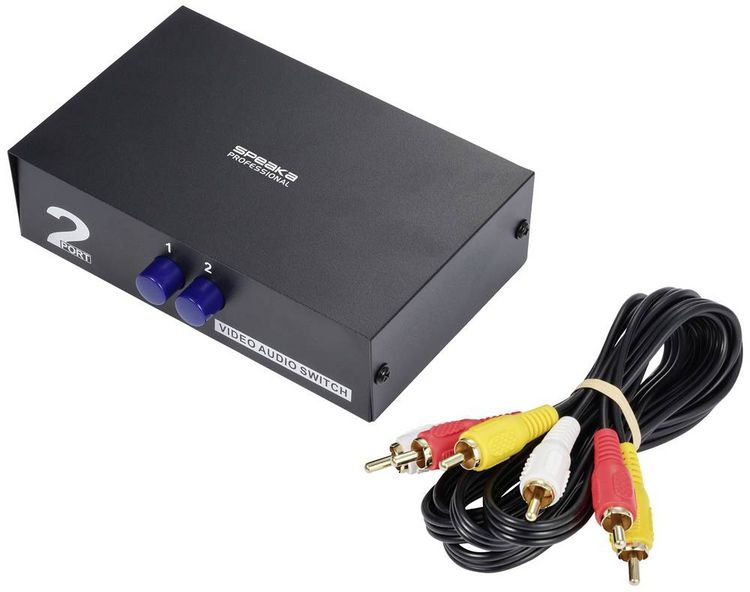 Produktbild: SpeaKa Professional SP-11175216 2 Port Composite-Switch mit Audio-Ports