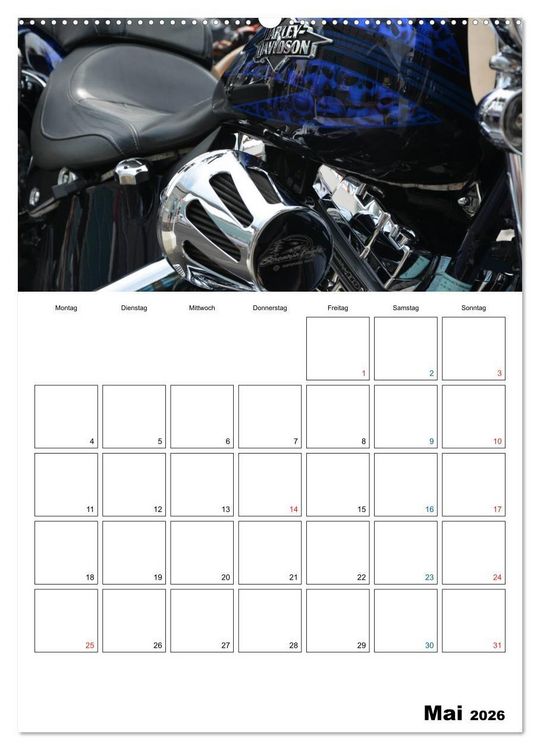 Produktbild: Harley Davidson Familienplaner (hochwertiger Premium Wandkalender 2026 DIN A2 hoch), Kunstdruck in Hochglanz