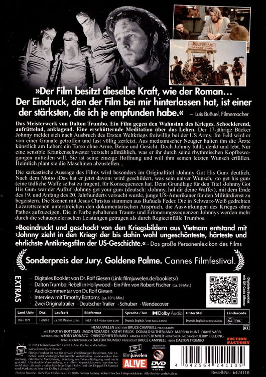 Produktbild: Johnny zieht in den Krieg (Johnny Got His Gun) (Filmjuwelen)