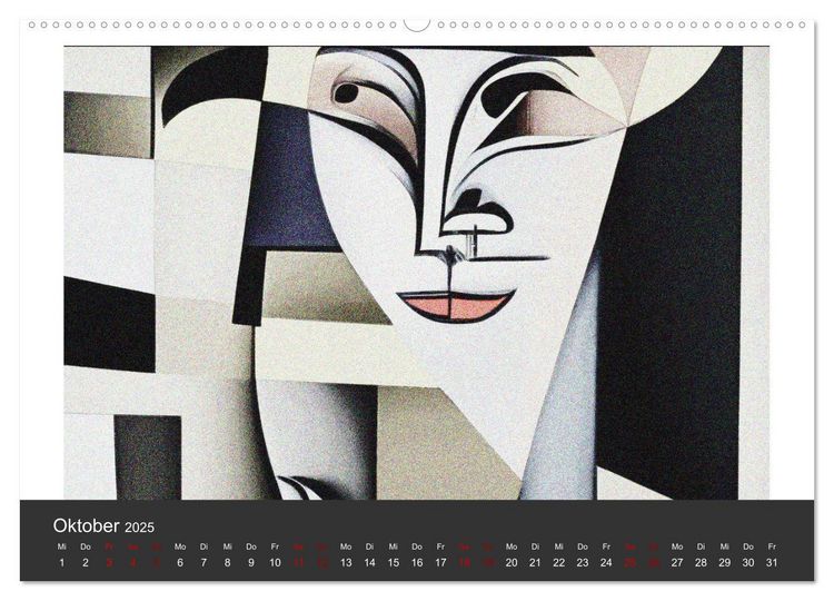 Kubistische Frauen Bilder (Wandkalender 2025 DIN A2 quer), CALVENDO Monatskalender