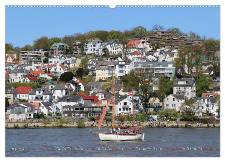 Produktbild: Segelschiffe auf der Elbe (Wandkalender 2026 DIN A2 quer), CALVENDO Monatskalender