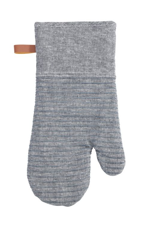 Produktbild: Topfhandschuhe Mod. Ada Stripes Grau, Silikonstreifen f&uuml;r sicheren Griff