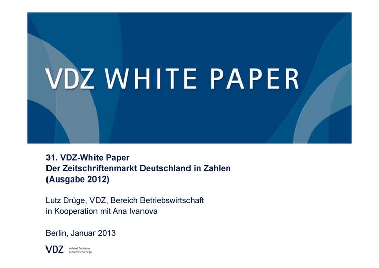 Produktbild: Der Zeitschriftenmarkt Deutschland in Zahlen (Ausgabe 2012)