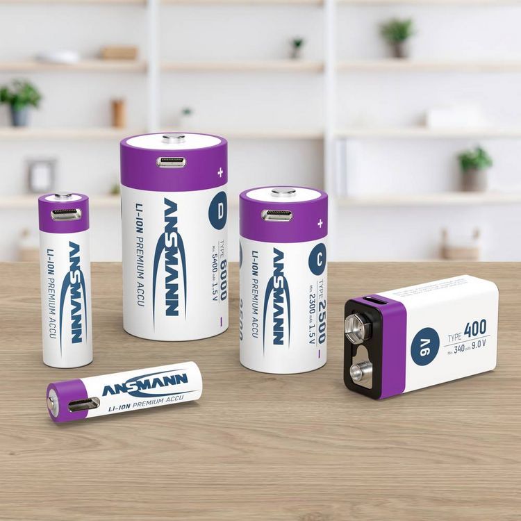 Produktbild: Ansmann E-Block USB-C USB-C&reg; Akku Li-Ion 400 mAh 9V 1St.