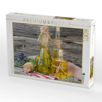 Produktbild: CALVENDO Puzzle Kr&auml;uter&ouml;le und Kr&auml;utersalz f&uuml;r das ganze Jahr | 1000 Teile Lege-Gr&ouml;&szlig;e 64x48cm Foto-Puzzle f&uuml;r gl&uuml;ckliche Stunden