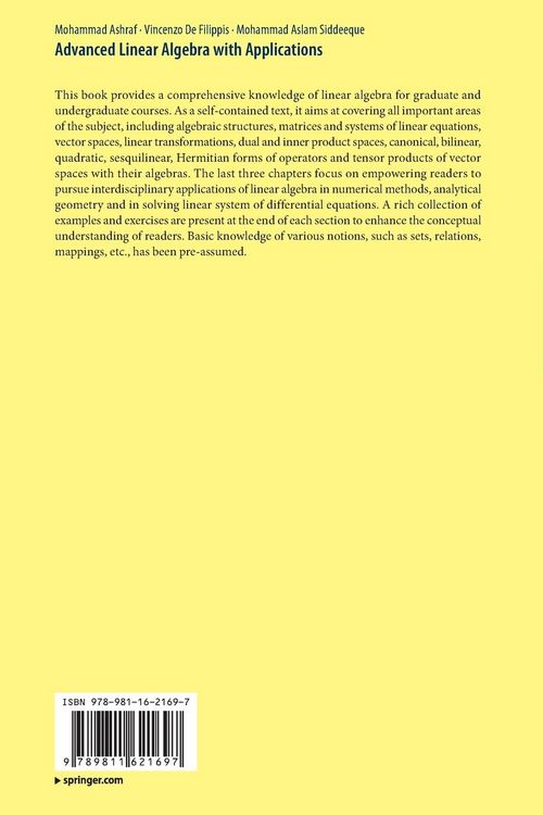 Produktbild: Advanced Linear Algebra with Applications