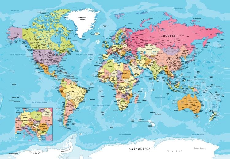 Produktbild: Map of the World Tin