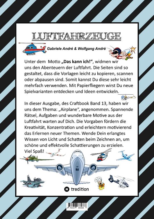 Produktbild: Craftbook - 100 Tolle Motive der Luftfahrt - Kreativ Lernen und Malen - R&auml;tsel - Spiele - Aufgaben - Flugzeuge