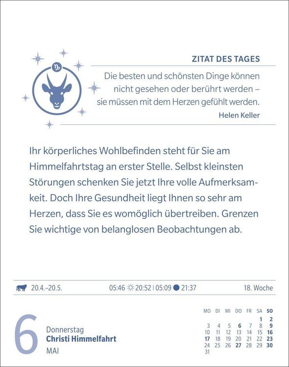 Produktbild: Steinbock Sternzeichenkalender 2027 - Tagesabrei&szlig;kalender - Ihr Horoskop f&uuml;r jeden Tag