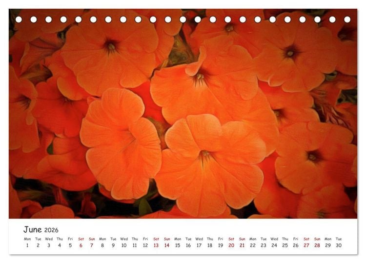 Produktbild: Vivacious Florals (Desk Calendar 2026 DIN A5 landscape), CALVENDO 12 Month DeskCalendar