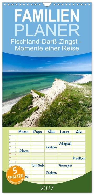 Produktbild: Familienplaner 2027 - Fischland-Dar&szlig;-Zingst - Momente einer Reise mit 5 Spalten (Wandkalender, 21 x 45 cm) CALVENDO