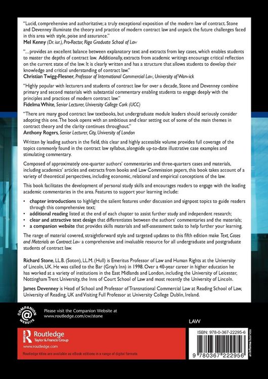 Produktbild: Text, Cases and Materials on Contract Law