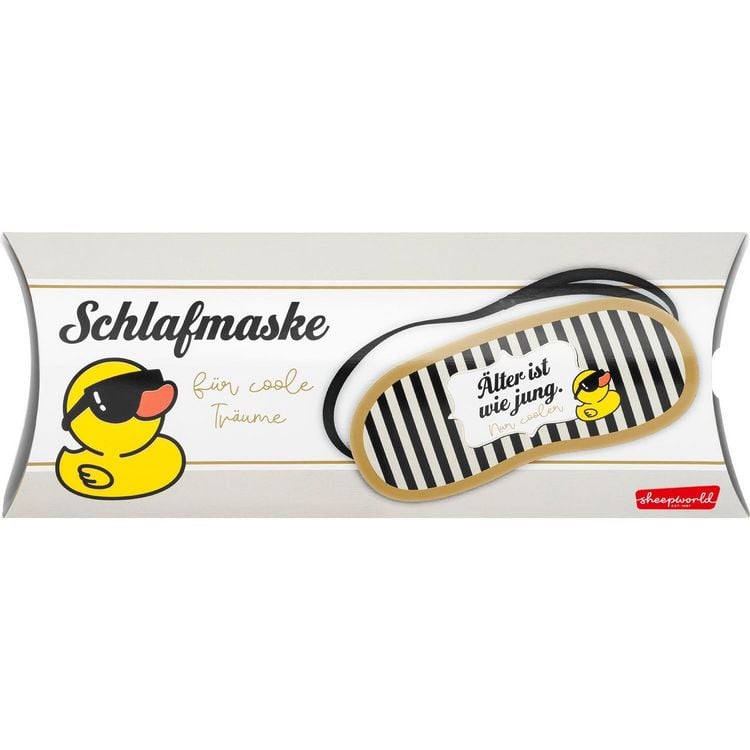 Produktbild: Sheepworld Schlafmaske mit Motiv Ente und Spruch "&Auml;lter"