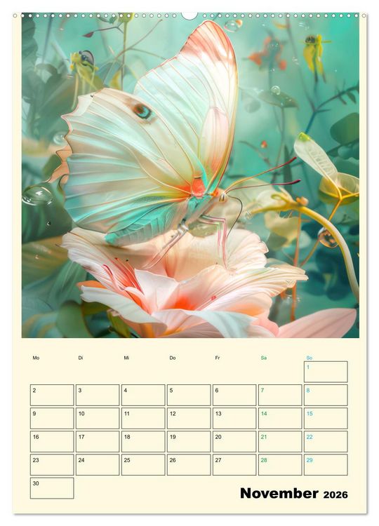 Produktbild: Schmetterlinge der Fantasie entsprungen - Planer (Wandkalender 2026 DIN A2 hoch), CALVENDO Monatskalender