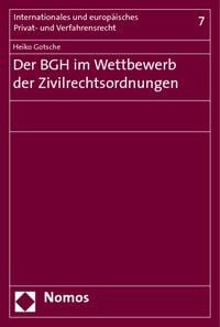 Produktbild: Der BGH im Wettbewerb der Zivilrechtsordnungen