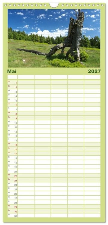 Produktbild: Familienplaner 2027 - Bayerischer Wald - der Osten Bayerns mit 5 Spalten (Wandkalender, 21 x 45 cm) CALVENDO