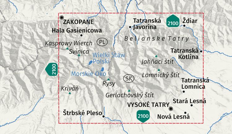 Produktbild: KOMPASS Wanderkarte 2130 Tatra Hohe, Belaer / Tatry, Vysok&eacute;, Belianske 1:25.000