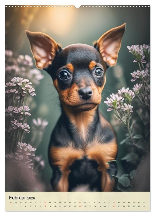 Produktbild: Kleine Hunde. S&uuml;&szlig; und niedlich. Die beliebtesten Hunderassen (Wandkalender 2026 DIN A2 hoch), CALVENDO Monatskalender