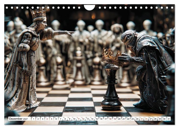 Produktbild: Schach &ndash; Wenn Schachfiguren Charakter zeigen (Wandkalender 2027 DIN A4 quer), CALVENDO Monatskalender