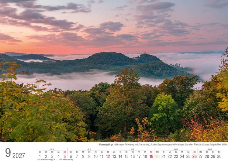 Produktbild: Siebengebirge 2027 Bildkalender A4 quer, spiralgebunden